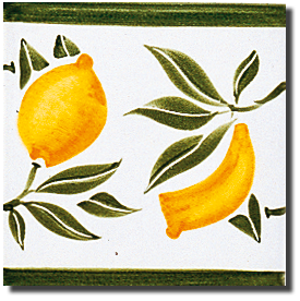 Carrelage - Décoration - Frise 11 Citron- Motif - Design - Faïence de Provence à Salernes