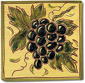 Carrelage - Décoration - Décor 13 Antique C Raisins -design - Faïence de Provence à Salernes 