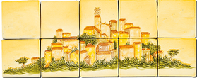 Carrelage - Décoration - Le Village de Tourtour- Fresque - Tableau - Faïence de Provence à Salernes