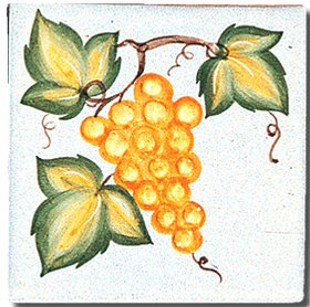 Carrelage - Décoration - 11 x 11- Les raisins - Design - Faïence de Provence à Salernes